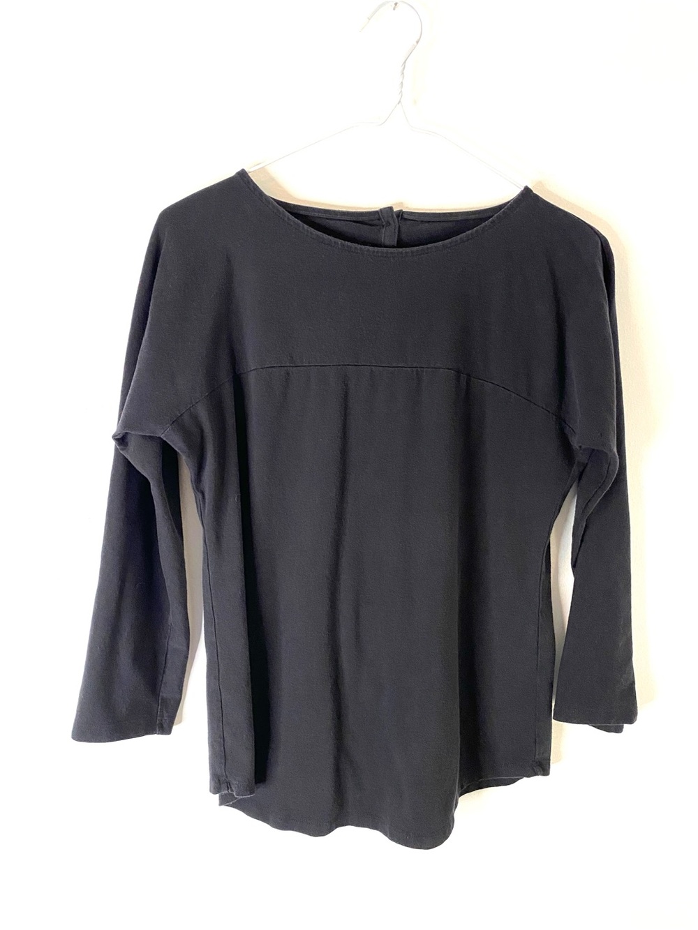 Patagonia Black Organic Cotton Dolman Sleeve Button Back Tunic Top